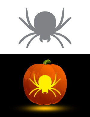 Easy Spider Pumpkin Stencil