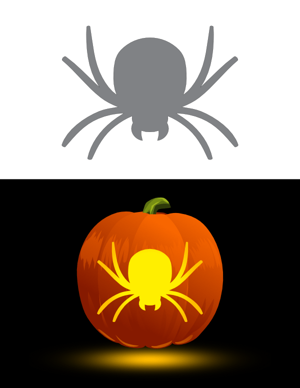 Easy Spider Pumpkin Stencil
