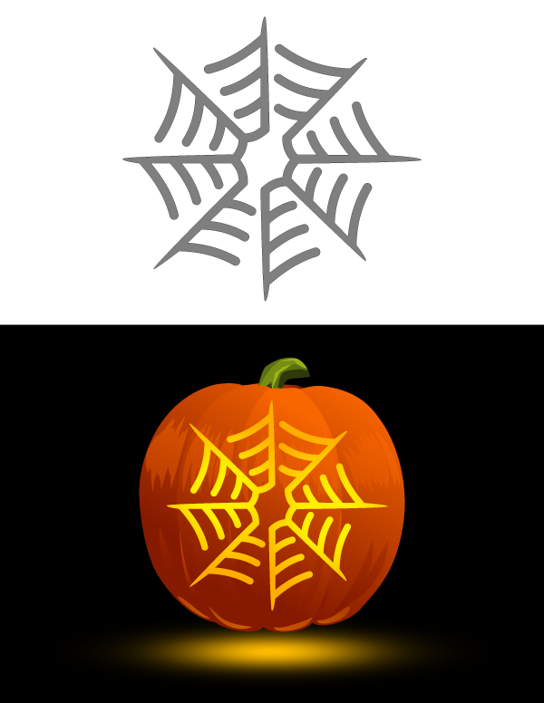 Printable Easy Spider Web Pumpkin Stencil