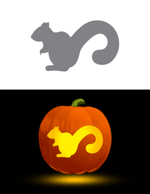 Easy Squirrel Pumpkin Stencil
