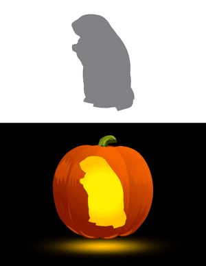 Easy Standing Groundhog Pumpkin Stencil