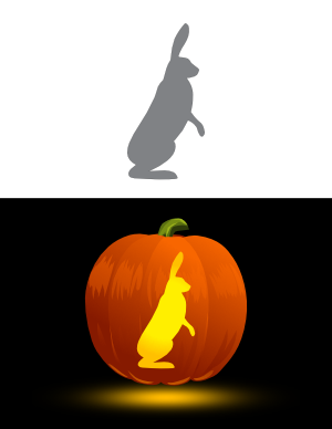 Easy Standing Hare Pumpkin Stencil