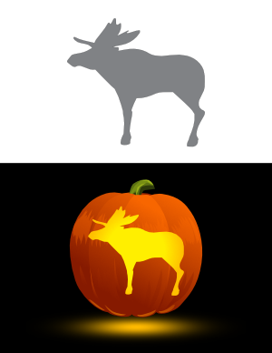 Easy Standing Moose Pumpkin Stencil