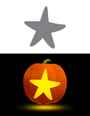 Easy Starfish Pumpkin Stencil