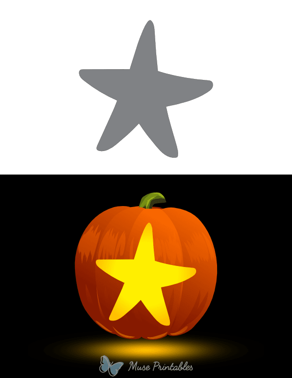 Easy Starfish Pumpkin Stencil