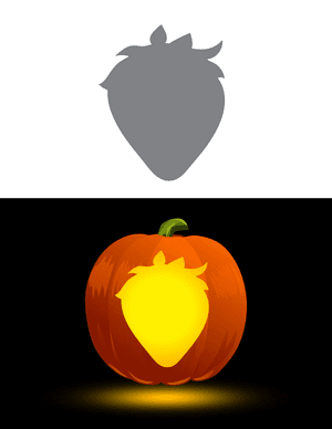 Easy Strawberry Pumpkin Stencil