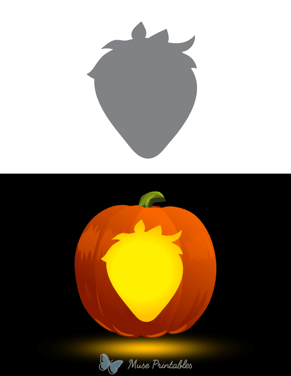 Easy Strawberry Pumpkin Stencil