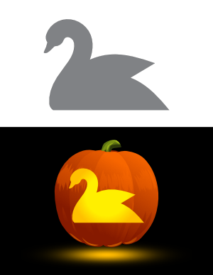 Easy Swan Pumpkin Stencil