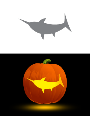Easy Swordfish Pumpkin Stencil