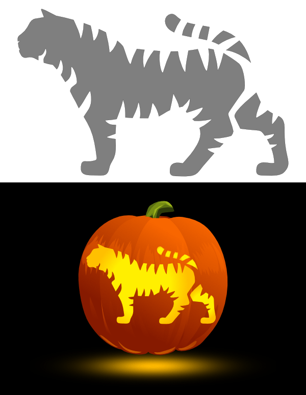 Tiger Pumpkin Stencils