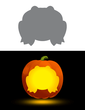 Easy Toad Outline Pumpkin Stencil