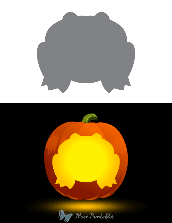 Easy Toad Outline Pumpkin Stencil