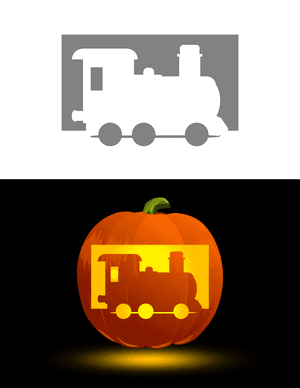 Easy Train Pumpkin Stencil