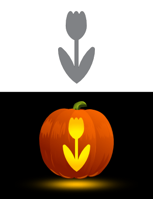 Easy Tulip Pumpkin Stencil