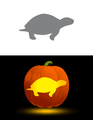 Easy Turtle Outline Pumpkin Stencil
