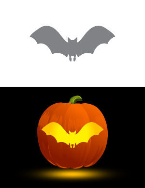 Easy Vampire Bat Pumpkin Stencil