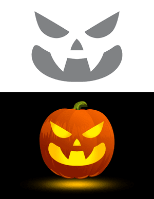 Easy Vampire Face Pumpkin Stencil