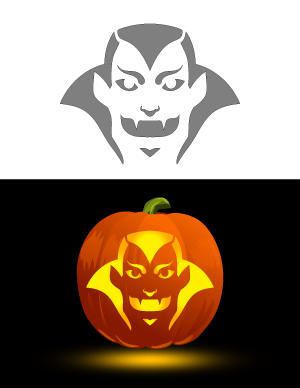 Easy Vampire Pumpkin Stencil