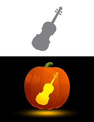 Easy Violin Pumpkin Stencil