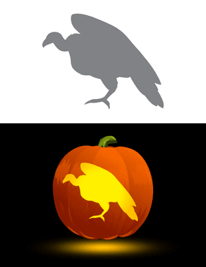 Easy Vulture Pumpkin Stencil