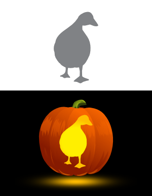 Easy Walking Goose Pumpkin Stencil