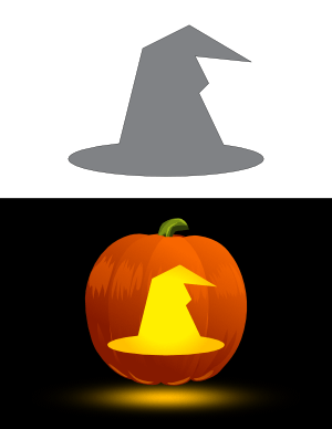 Easy Witch Hat Pumpkin Stencil