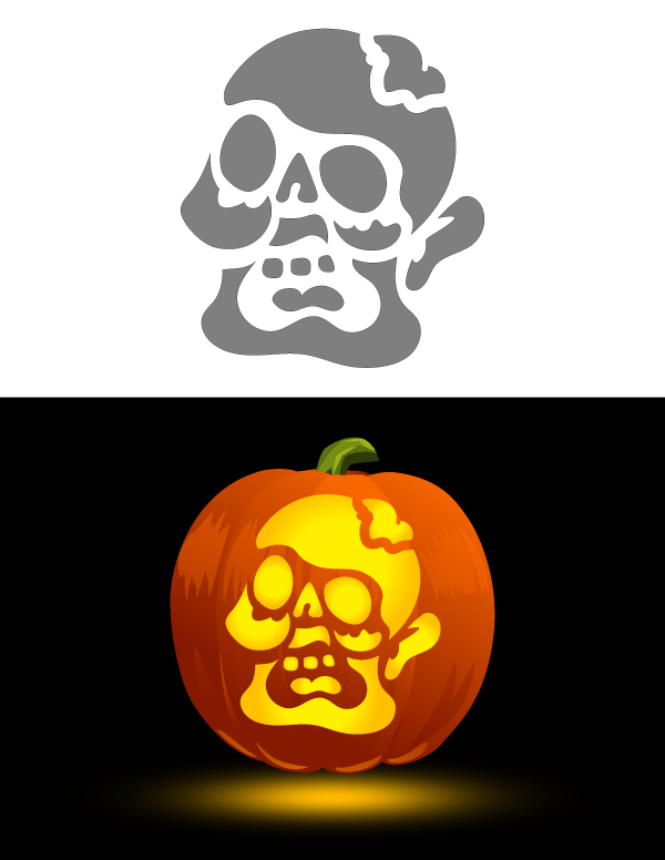 Printable Easy Zombie Pumpkin Stencil
