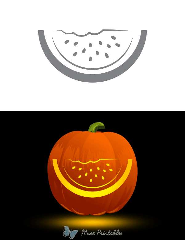 Eaten Watermelon Pumpkin Stencil