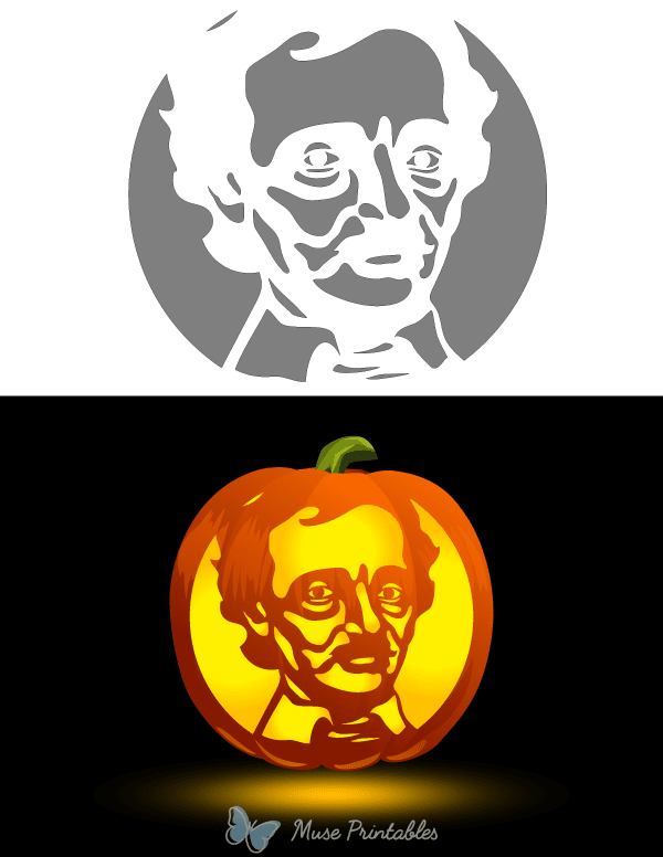 Edgar Allan Poe Pumpkin Stencil