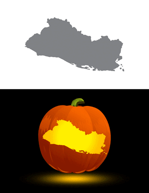 El Salvador Pumpkin Stencil