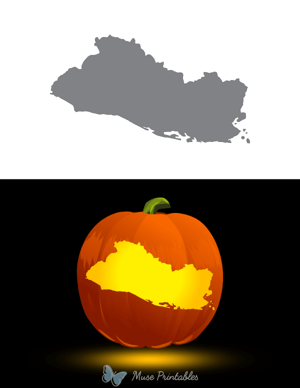 El Salvador Pumpkin Stencil