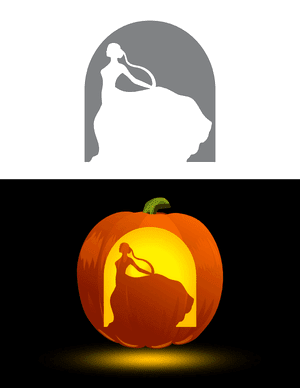 Elegant Bride Pumpkin Stencil