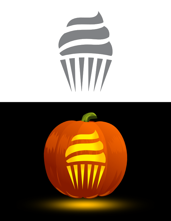 Elegant Cupcake Pumpkin Stencil