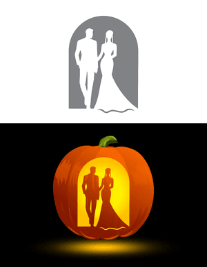Elegant Newlyweds Pumpkin Stencil