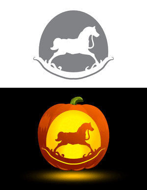 Elegant Rocking Horse Pumpkin Stencil