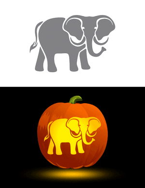 Elephant Pumpkin Stencil
