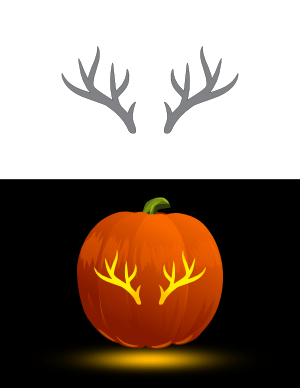 Elk Antlers Pumpkin Stencil