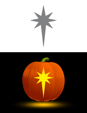 Elongated Star Pumpkin Stencil