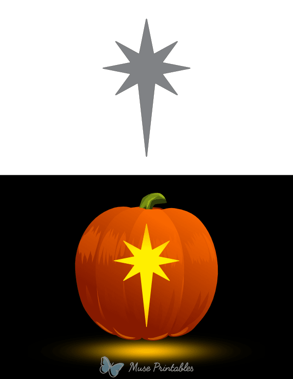 Elongated Star Pumpkin Stencil