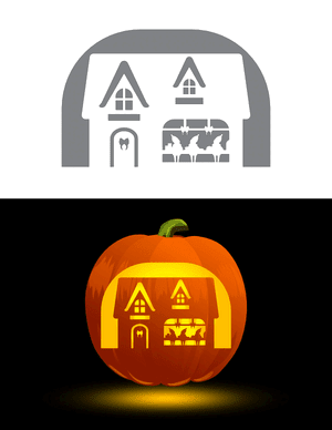 Elves in Santa's Workshop Pumpkin Stencil