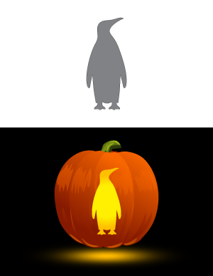 Emperor Penguin Pumpkin Stencil