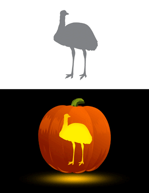 Emu Outline Pumpkin Stencil