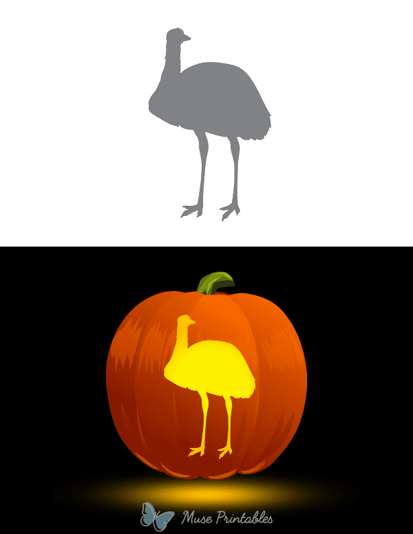 Emu Outline Pumpkin Stencil