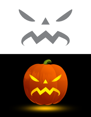 Enraged Jack-o'-lantern Pumpkin Stencil