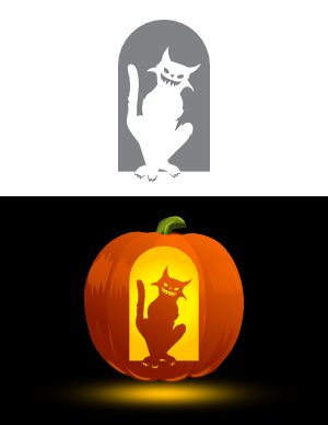 Evil Cat Pumpkin Stencil
