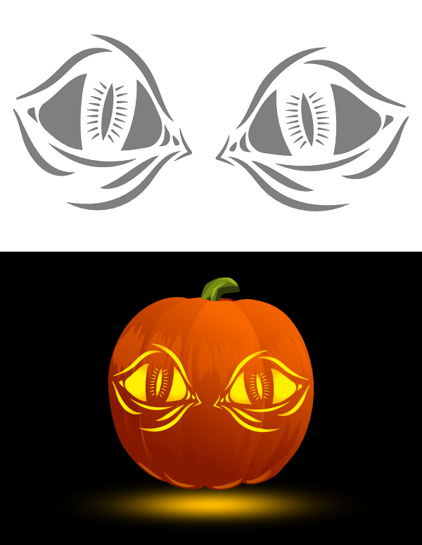 Evil Eyes Pumpkin Stencil