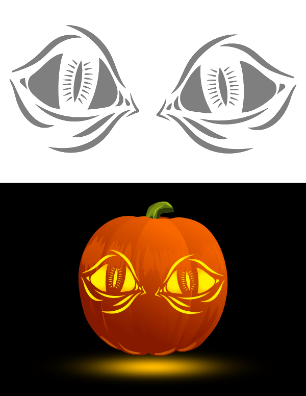 Printable Evil Eyes Pumpkin Stencil