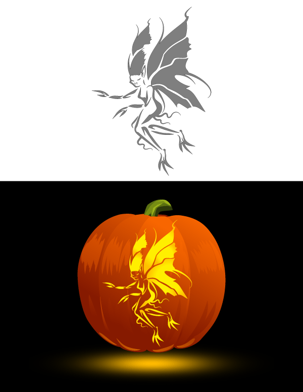 Fairy Pumpkin Carving Stencil