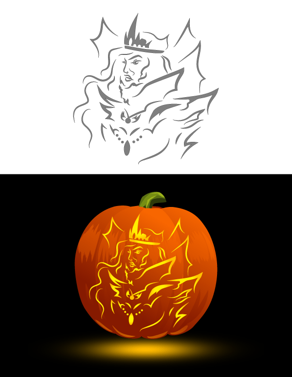 Evil Queen Pumpkin Stencil