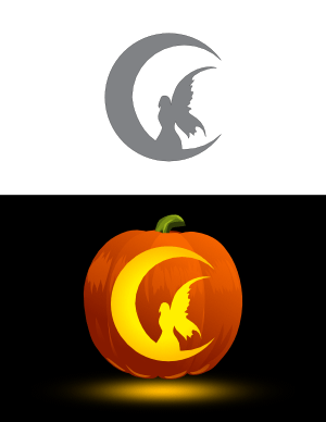 Fairy And Moon Pumpkin Stencil